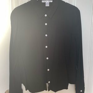 Solid black with white buttons blouse / button up